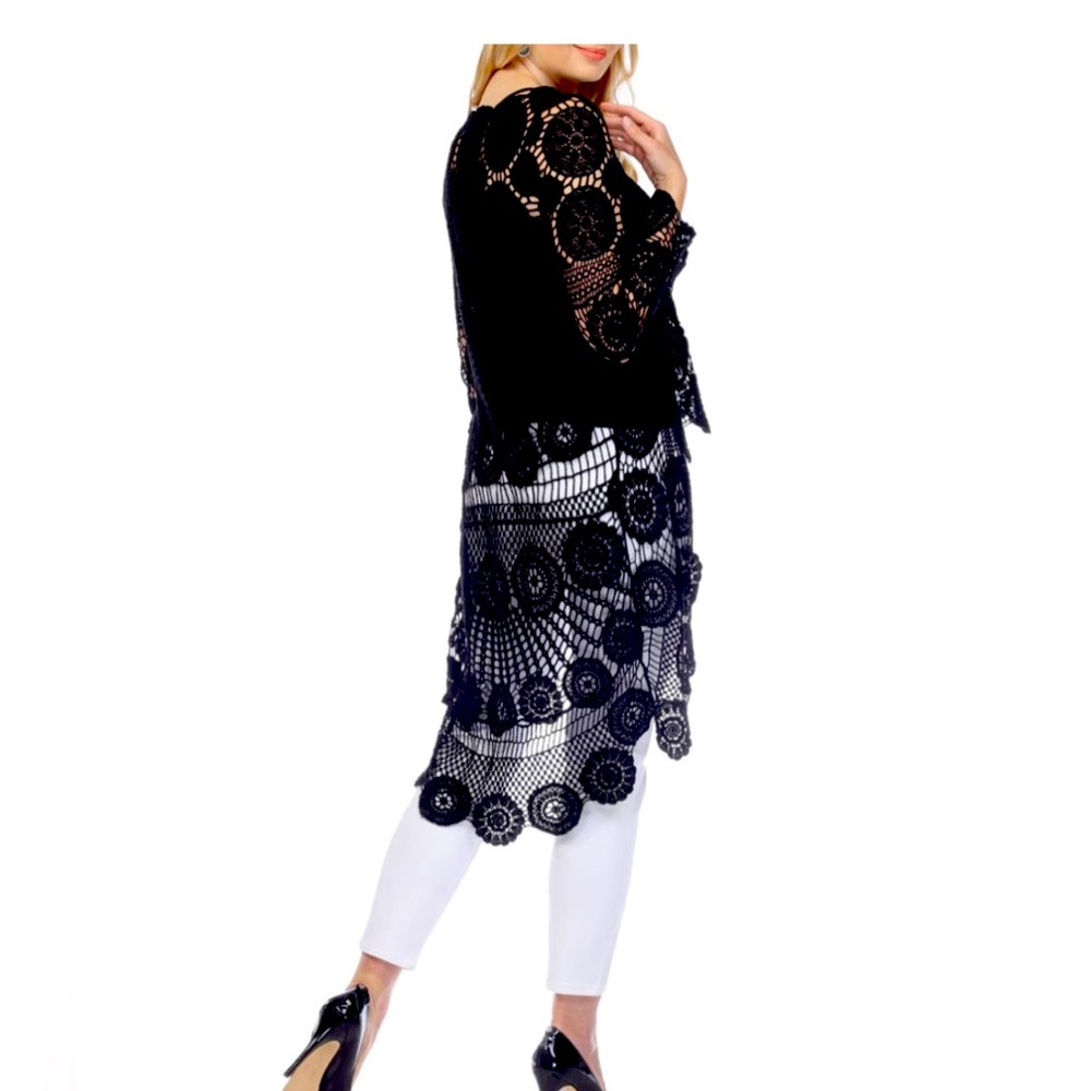 AZI New York crochet hi lo sweater